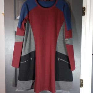 Nwt Nieman Marcus $169 BCBG Maxaria Port Combo Gigi Colorblock Midi Dress Small